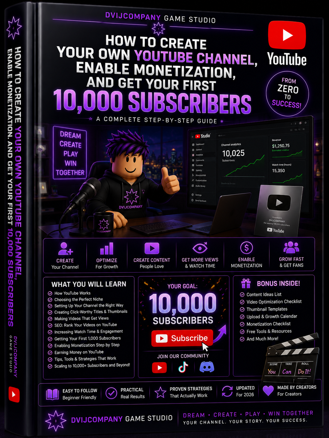 📘 HOW TO CREATE YOUR OWN YOUTUBE CHANNEL, ENABLE MONETIZATION, AND REACH YOUR FIRST 10,000 SUBSCRIBERS