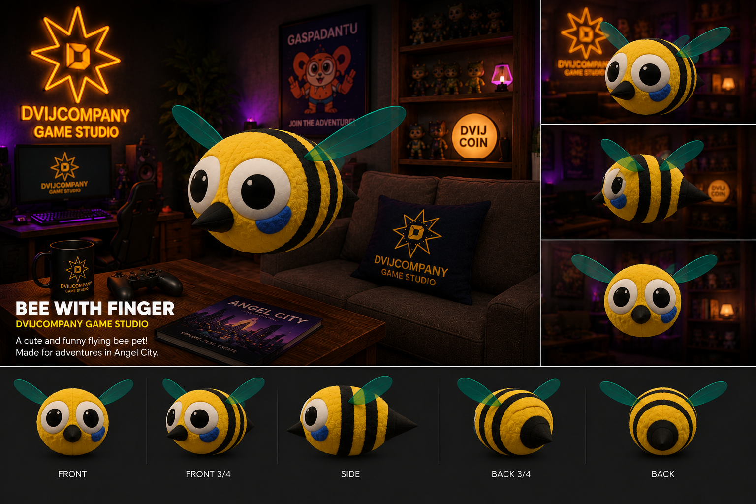 🐝 BEE WITH FINGER PLUSH