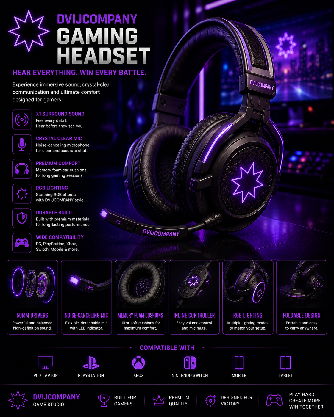 🎧 DVIJCOMPANY RGB GAMING HEADSET